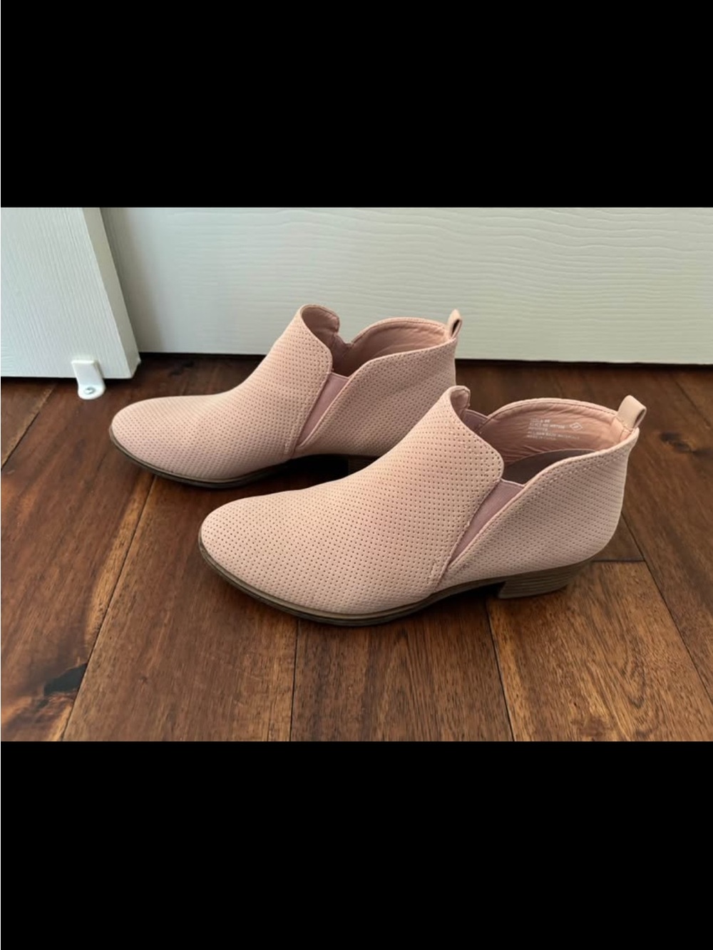 Rampage Blush Pink Perforated Ankle Booties
